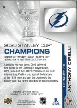 2020 Upper Deck Stanley Cup Champions Box Set #4 Anthony Cirelli Back