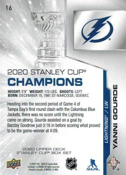 2020 Upper Deck Stanley Cup Champions Box Set #16 Yanni Gourde Back