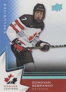 2020-21 Upper Deck Team Canada Juniors - Blue #19 Donovan Sebrango Front