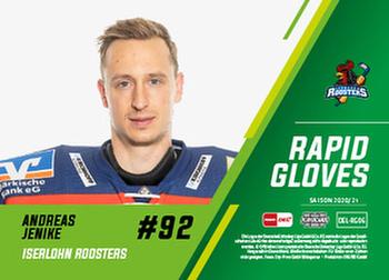 2020-21 Playercards (DEL) - Rapid Gloves #DEL-RG06 Andreas Jenike Back