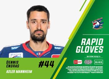 2020-21 Playercards (DEL) - Rapid Gloves #DEL-RG15 Dennis Endras Back