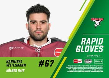 2020-21 Playercards (DEL) - Rapid Gloves #DEL-RG16 Hannibal Weitzmann Back