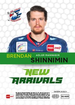 2020-21 Playercards (DEL) - New Arrivals #DEL-NA09 Brendan Shinnimin Back