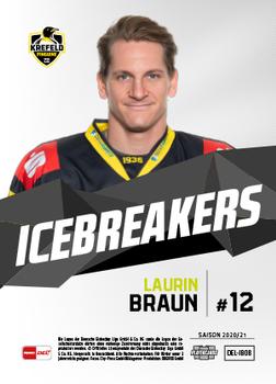 2020-21 Playercards (DEL) - IceBreakers #DEL-IB08 Laurin Braun Back