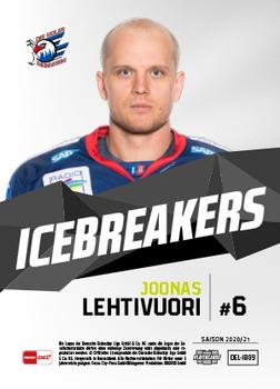 2020-21 Playercards (DEL) - IceBreakers #DEL-IB09 Joonas Lehtivuori Back