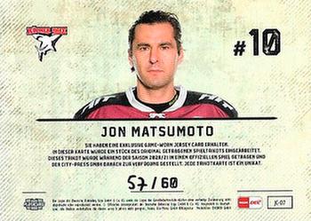 2020-21 Playercards (DEL) - Jersey Cards #JC-07 Jon Matsumoto Back