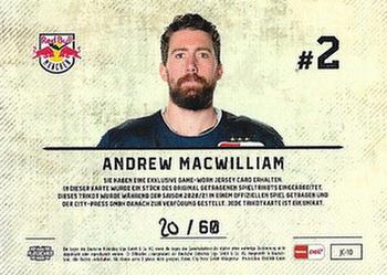 2020-21 Playercards (DEL) - Jersey Cards #JC-10 Andrew MacWilliam Back