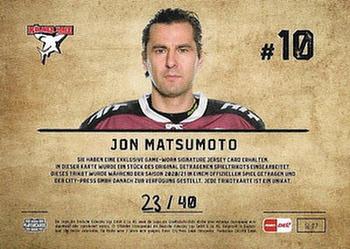 2020-21 Playercards (DEL) - Signature Jersey Cards #SJ-07 Jon Matsumoto Back
