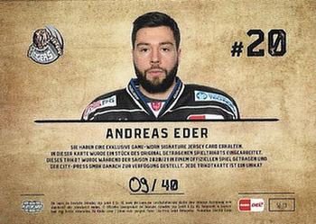 2020-21 Playercards (DEL) - Signature Jersey Cards #SJ-13 Andreas Eder Back
