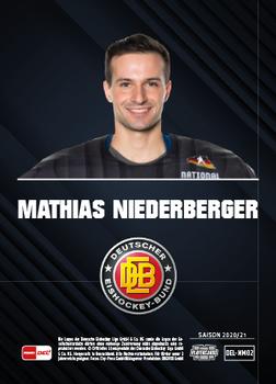 2020-21 Playercards (DEL) - DEB #DEL-NM02 Mathias Niederberger Back