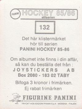 1985-86 Panini Hockey Elitserien (Swedish) Stickers #132 Dan Söderström Back
