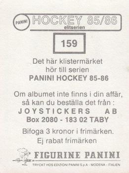1985-86 Panini Hockey Elitserien (Swedish) Stickers #159 Bo Eriksson Back