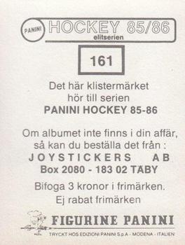 1985-86 Panini Hockey Elitserien (Swedish) Stickers #161 Kari Heikkilä Back