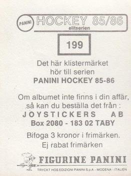 1985-86 Panini Hockey Elitserien (Swedish) Stickers #199 Anders Bergman Back