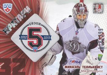 2012-13 Sereal KHL Gold Collection - 5th Season Goalies #G5S-005 Mikael Tellqvist Front
