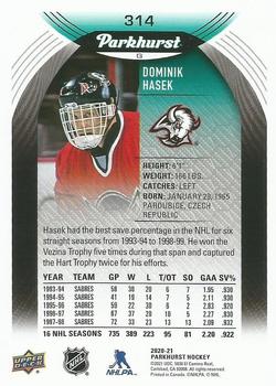 2020-21 Parkhurst #314 Dominik Hasek Back