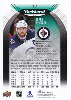 2020-21 Parkhurst - Silver #17 Blake Wheeler Back