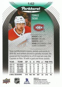 2020-21 Parkhurst - Gold #142 Tomas Tatar Back