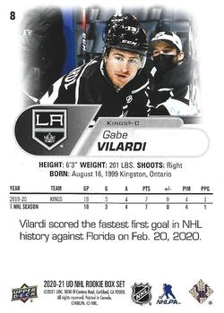 2020-21 Upper Deck NHL Star Rookies Box Set #8 Gabe Vilardi Back