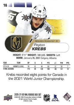 2020-21 Upper Deck NHL Star Rookies Box Set #16 Peyton Krebs Back