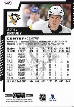 2020-21 O-Pee-Chee Platinum #149 Sidney Crosby Back