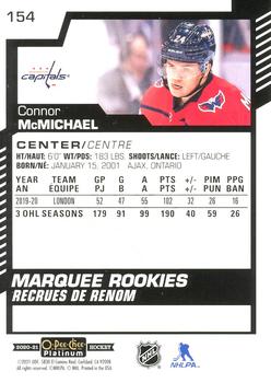 2020-21 O-Pee-Chee Platinum #154 Connor McMichael Back