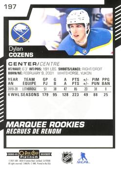 2020-21 O-Pee-Chee Platinum #197 Dylan Cozens Back