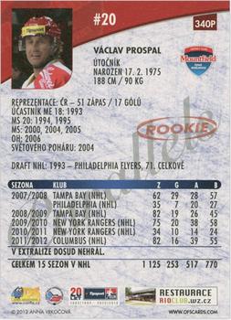 2012-13 Czech OFS Plus - Parallels #340P Vaclav Prospal Back