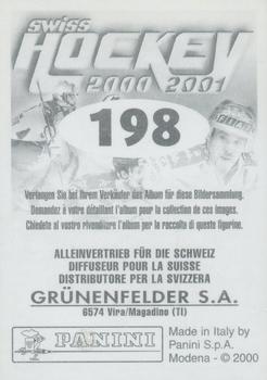 2000-01 Panini Swiss Hockey 2000-2001 Stickers #198 Cristobal Huet Back