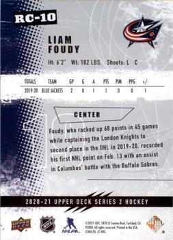 2020-21 Upper Deck - 2020-21 Rookie Class #RC-10 Liam Foudy Back