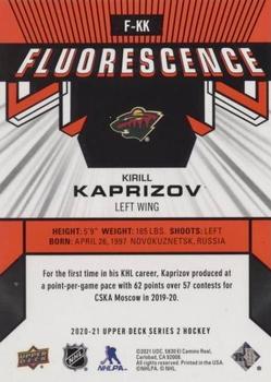 2020-21 Upper Deck - Fluorescence Red #F-KK Kirill Kaprizov Back