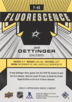 2020-21 Upper Deck - Fluorescence Gold #F-40 Jake Oettinger Back