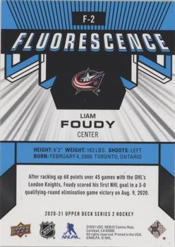 2020-21 Upper Deck - Fluorescence Blue #F-2 Liam Foudy Back