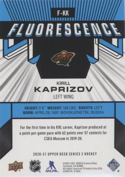2020-21 Upper Deck - Fluorescence Blue #F-KK Kirill Kaprizov Back