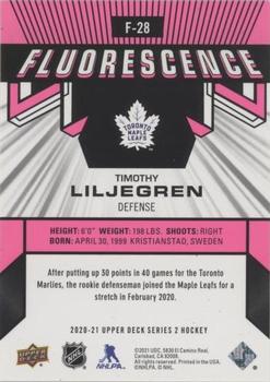 2020-21 Upper Deck - Fluorescence Magenta #F-28 Timothy Liljegren Back