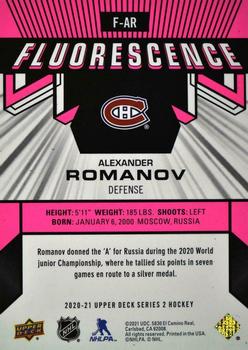 2020-21 Upper Deck - Fluorescence Magenta #F-AR Alexander Romanov Back