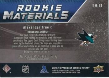 2020-21 Upper Deck - Rookie Materials #RM-AT Alexander True Back