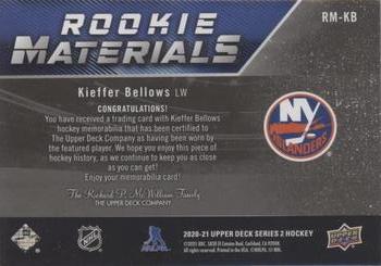 2020-21 Upper Deck - Rookie Materials Patch #RM-KB Kieffer Bellows Back