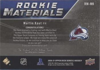 2020-21 Upper Deck - Rookie Materials Patch #RM-MK Martin Kaut Back