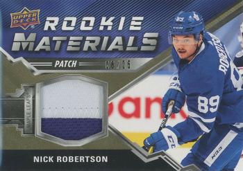 2020-21 Upper Deck - Rookie Materials Patch #RM-NR Nick Robertson Front