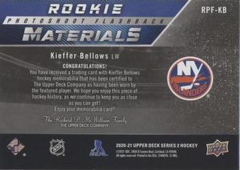 2020-21 Upper Deck - Rookie Photoshoot Flashback Materials #RPF-KB Kieffer Bellows Back