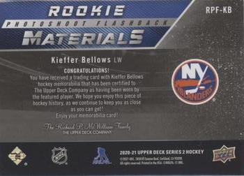 2020-21 Upper Deck - Rookie Photoshoot Flashback Materials Patch #RPF-KB Kieffer Bellows Back