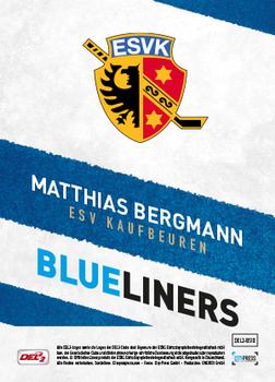 2016-17 Playercards (DEL2) - Blueliners #DEL2-BL10 Matthias Bergmann Back