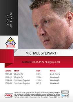 2014-15 Playercards (DEL2) #DEL2-003 Michael Stewart Back