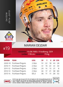 2014-15 Playercards (DEL2) #DEL2-007 Marian Dejdar Back