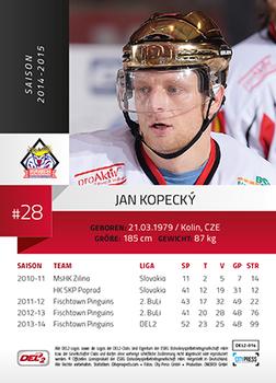 2014-15 Playercards (DEL2) #DEL2-014 Jan Kopecky Back