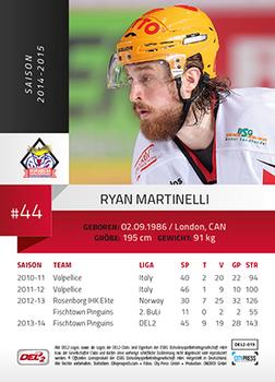2014-15 Playercards (DEL2) #DEL2-015 Ryan Martinelli Back