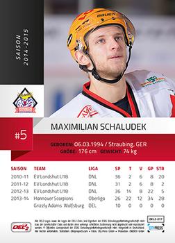 2014-15 Playercards (DEL2) #DEL2-017 Maximilian Schaludek Back