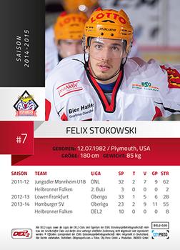 2014-15 Playercards (DEL2) #DEL2-020 Felix Stokowski Back