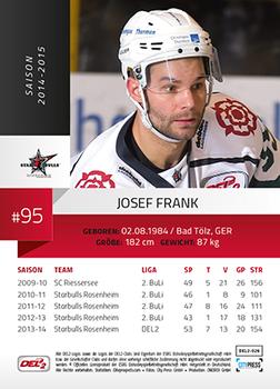 2014-15 Playercards (DEL2) #DEL2-026 Josef Frank Back